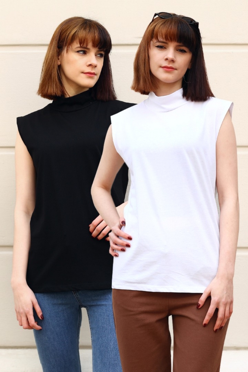 Suny Siyah-Beyaz İkili Paket T-Shirt
